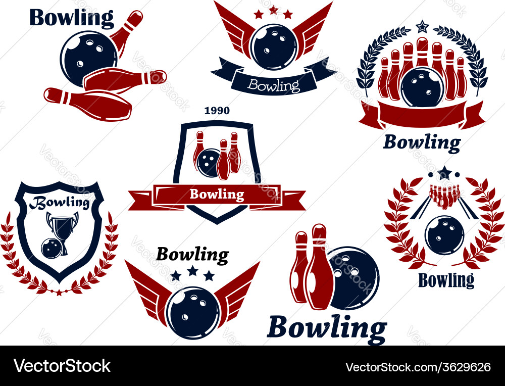 Bowling Sports Collection Vector Image