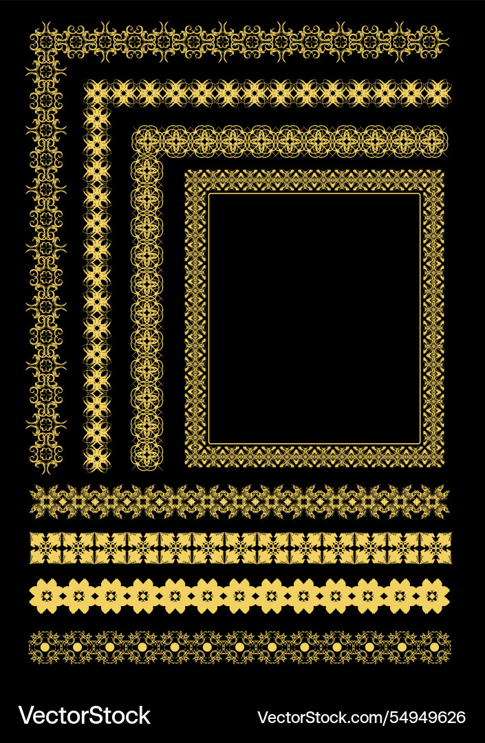 Collection of ornamental rule lines in different Vector Image