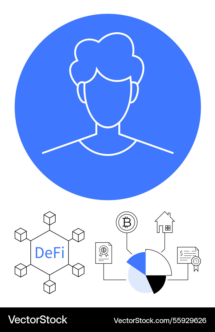 Decentralized finance concept with blockchain Decentralized finance concept with blockchain vector image