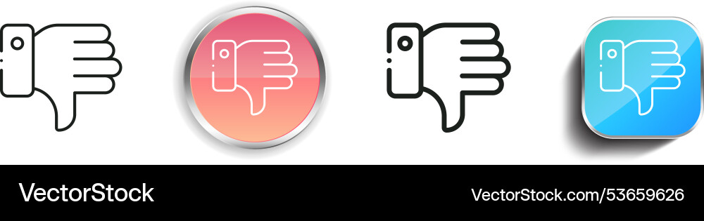 Dislike icon thin linear regular and button style Dislike icon thin linear regular and button style Vector Image