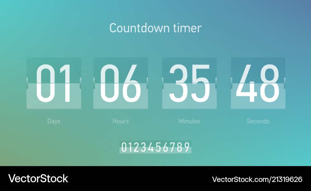 Flip Countdown Timer - Coming Soon vector image