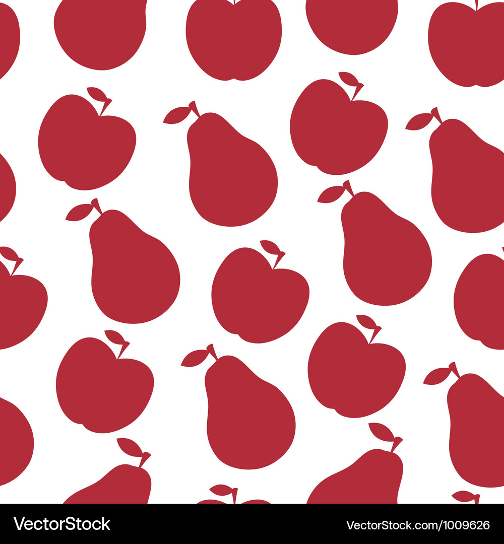 Fruit Pattern: Apples & Pears Vector Image