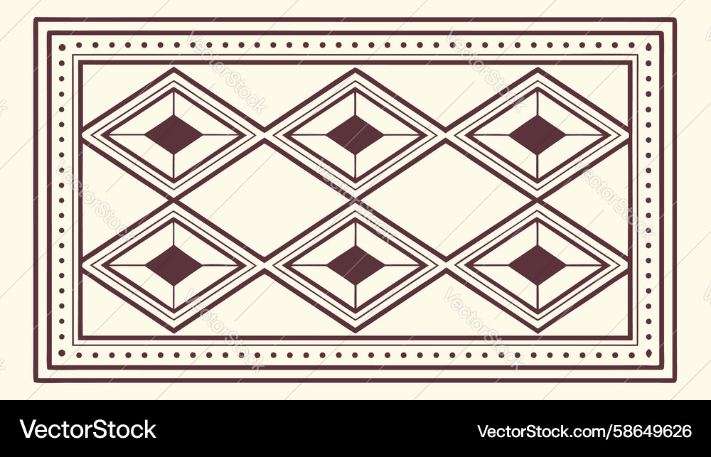 Geometric diamond pattern border design element Vector Image