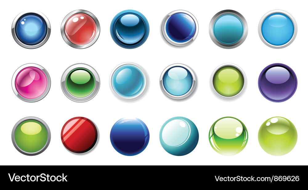 Glossy Button Collection vector image