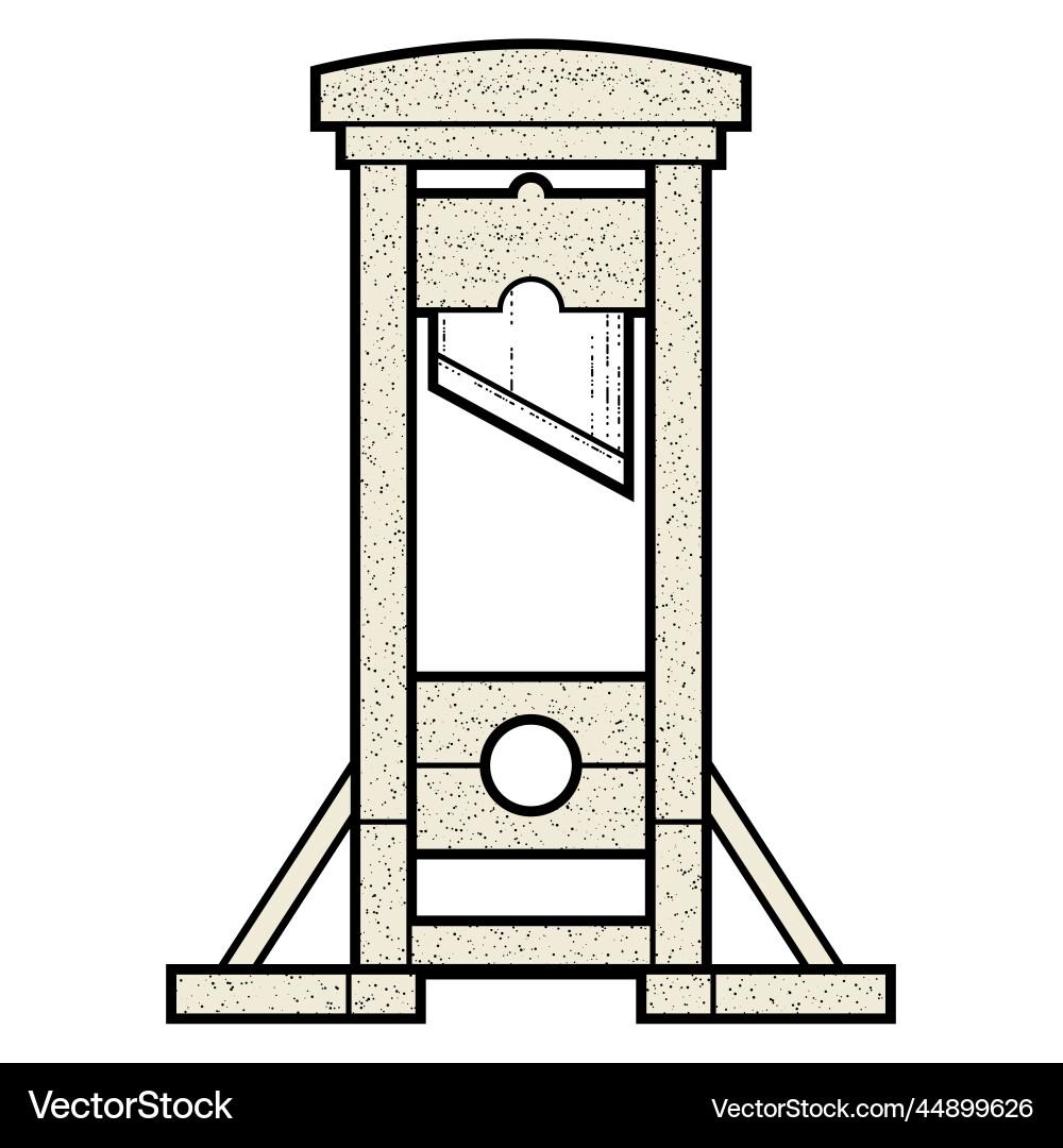 Guillotine capital punishment via decapitation Vector Image