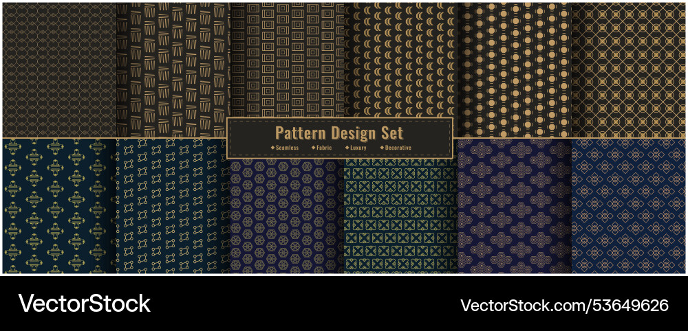 Luxury seamless pattern design collection Vector Image