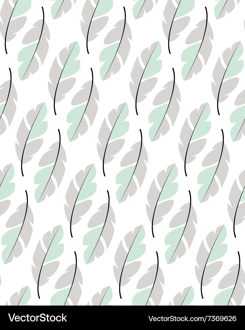 Seamless pattern design with bohemian feathers vector image