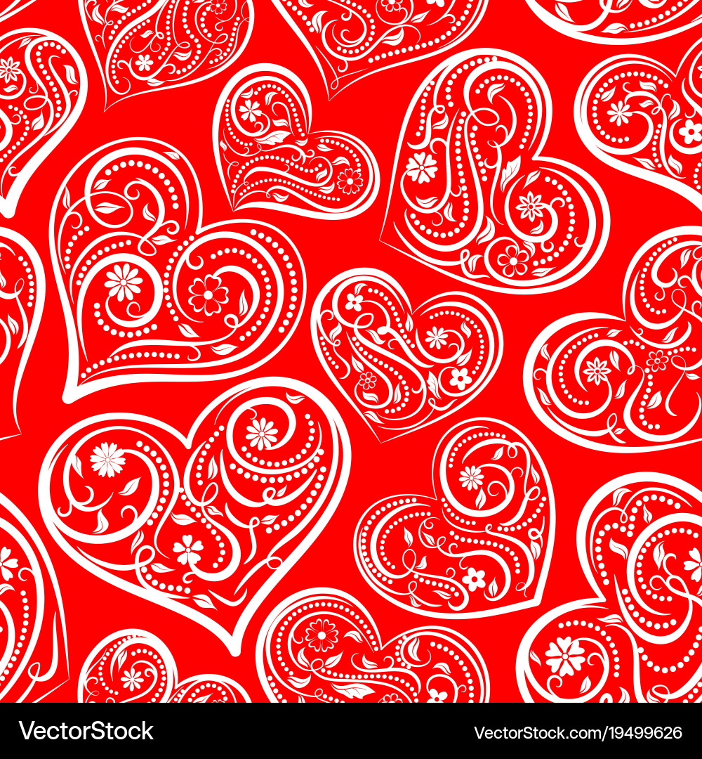 Seamless pattern of hearts Vector Image