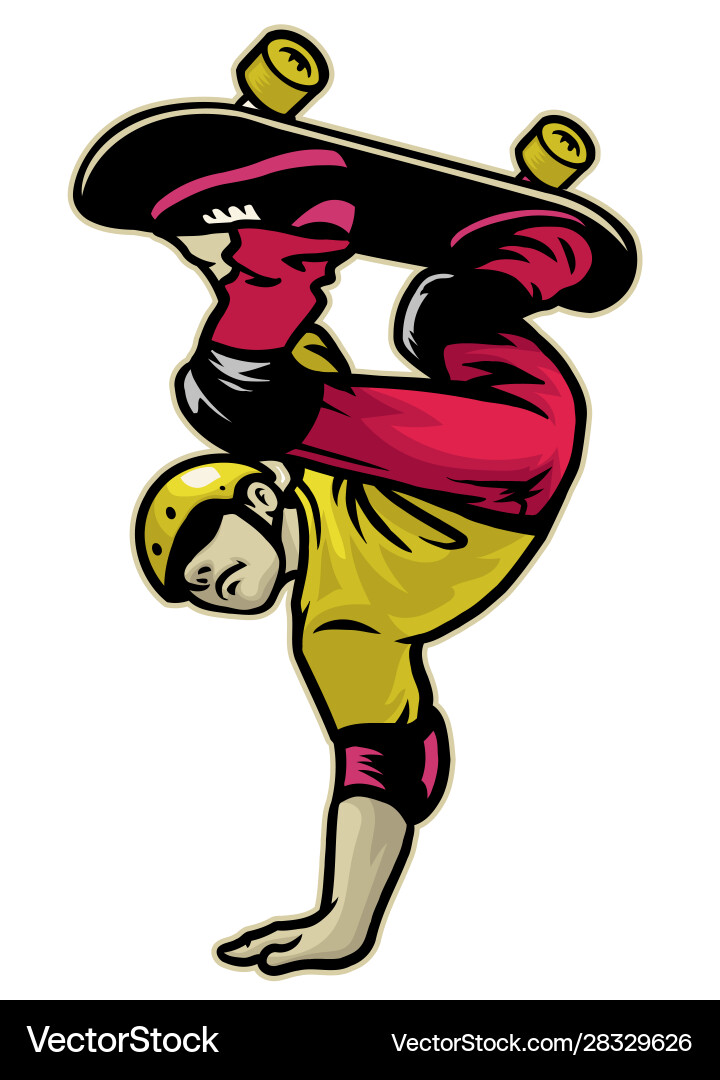 Skater Performing Handstand Trick Royalty Free Vector Image