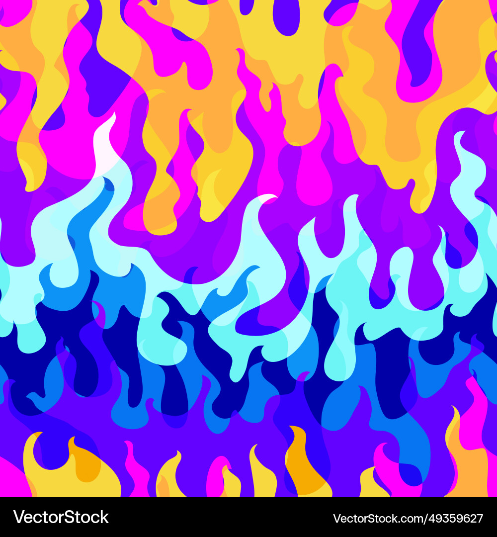 Abstract colorful flame seamless pattern Abstract colorful flame seamless pattern vector image