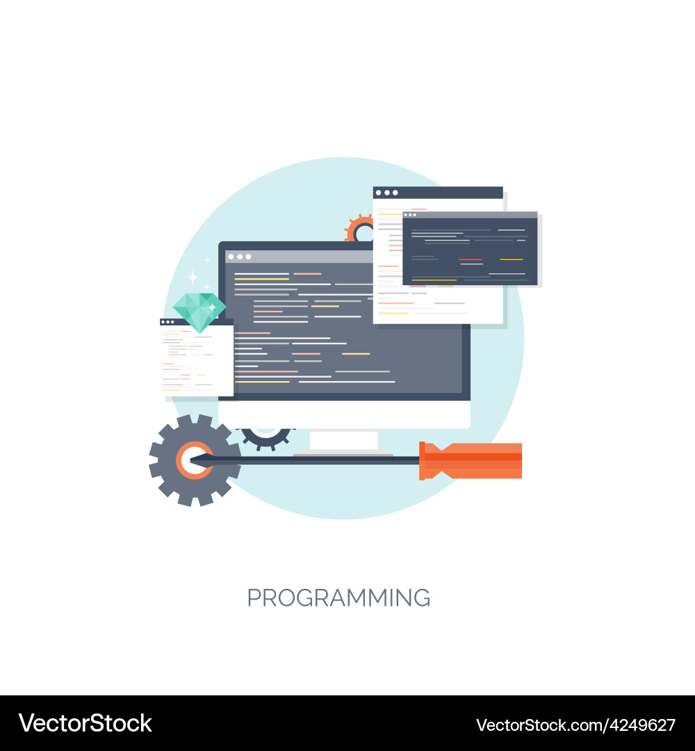 Flat computing background Vector Image