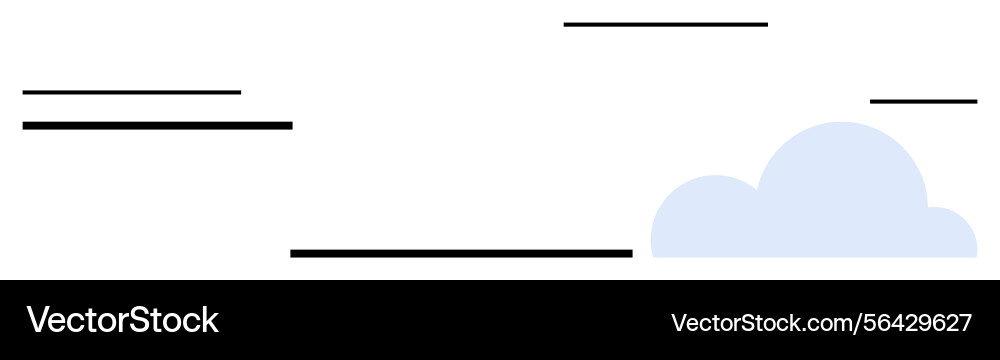 Minimalist cloud with horizontal lines Vector Image