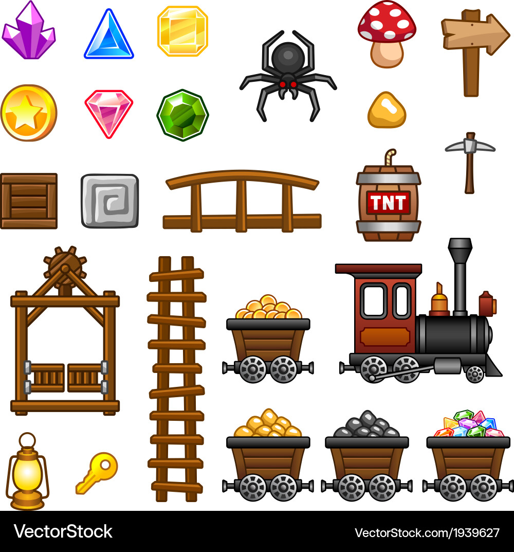 Mining Assets - Game Resources vector image