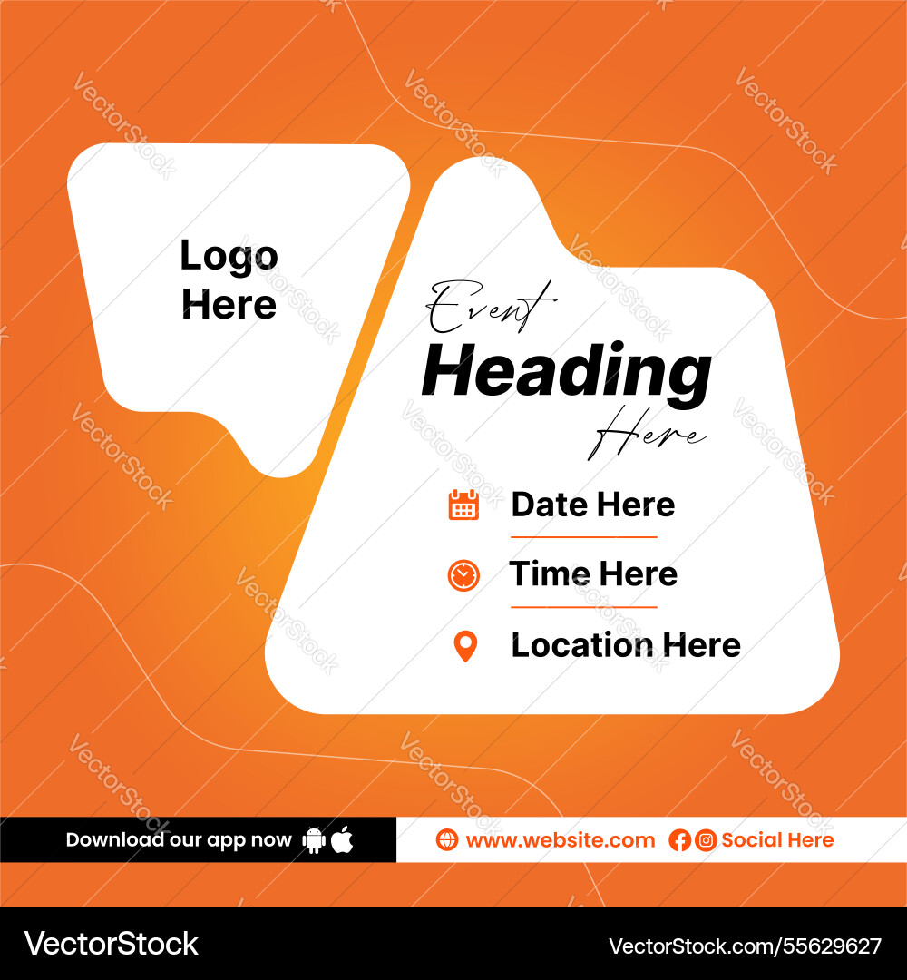 Modern and simple event post design - party Vector Image