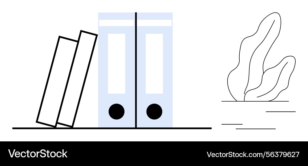 Neatly arranged office binders with minimalistic Neatly arranged office binders with minimalistic vector image