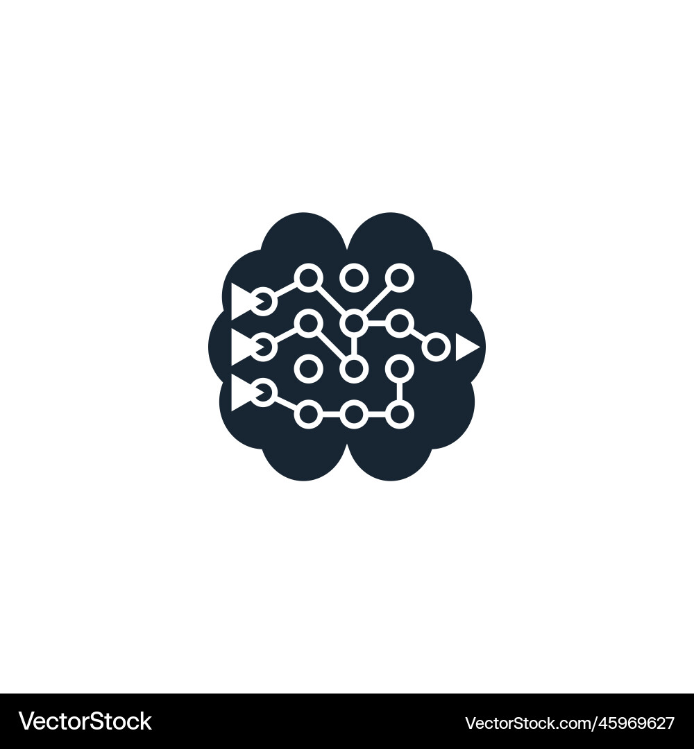 Neural network creative icon from artificial vector image