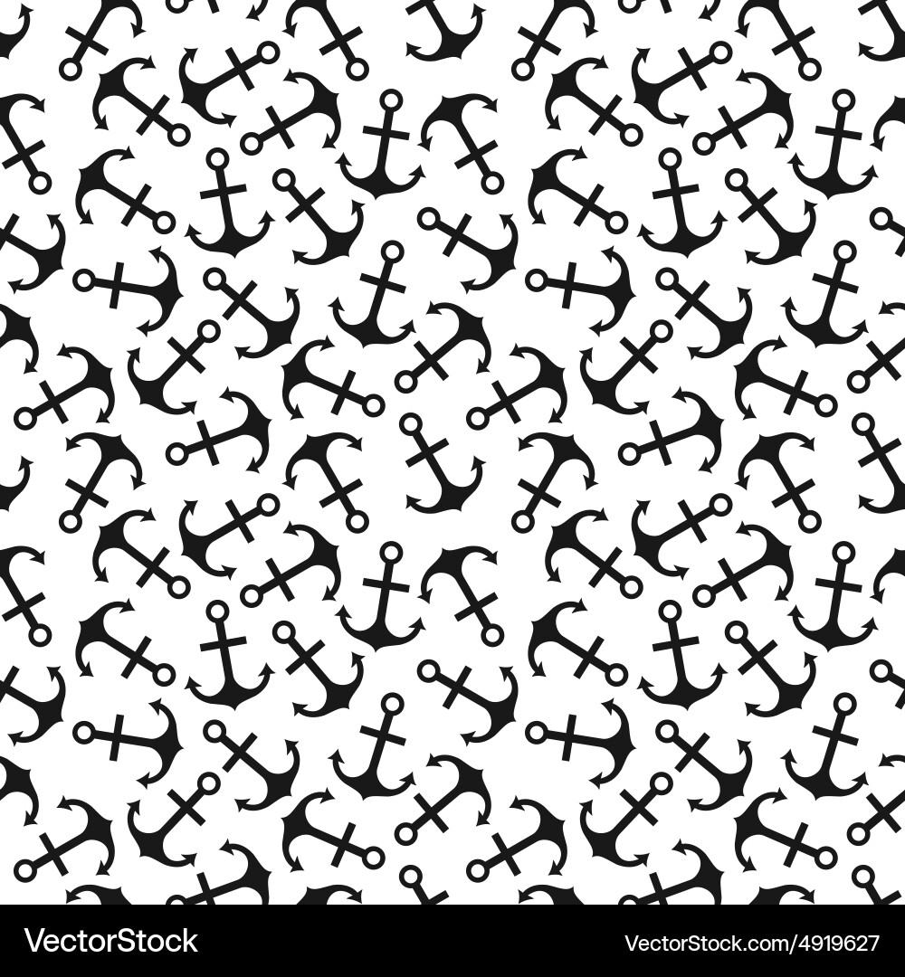 Seamless pattern of anchor shape and line vector image