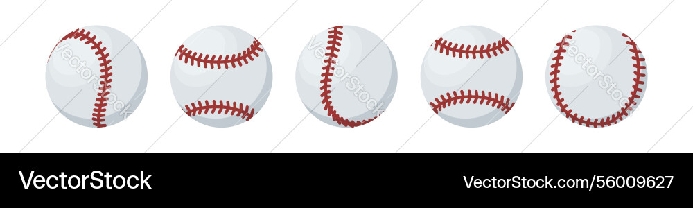 Set Baseball-Ball Sport-Flach Set Baseball-Ball Sport-Flach vektorbild