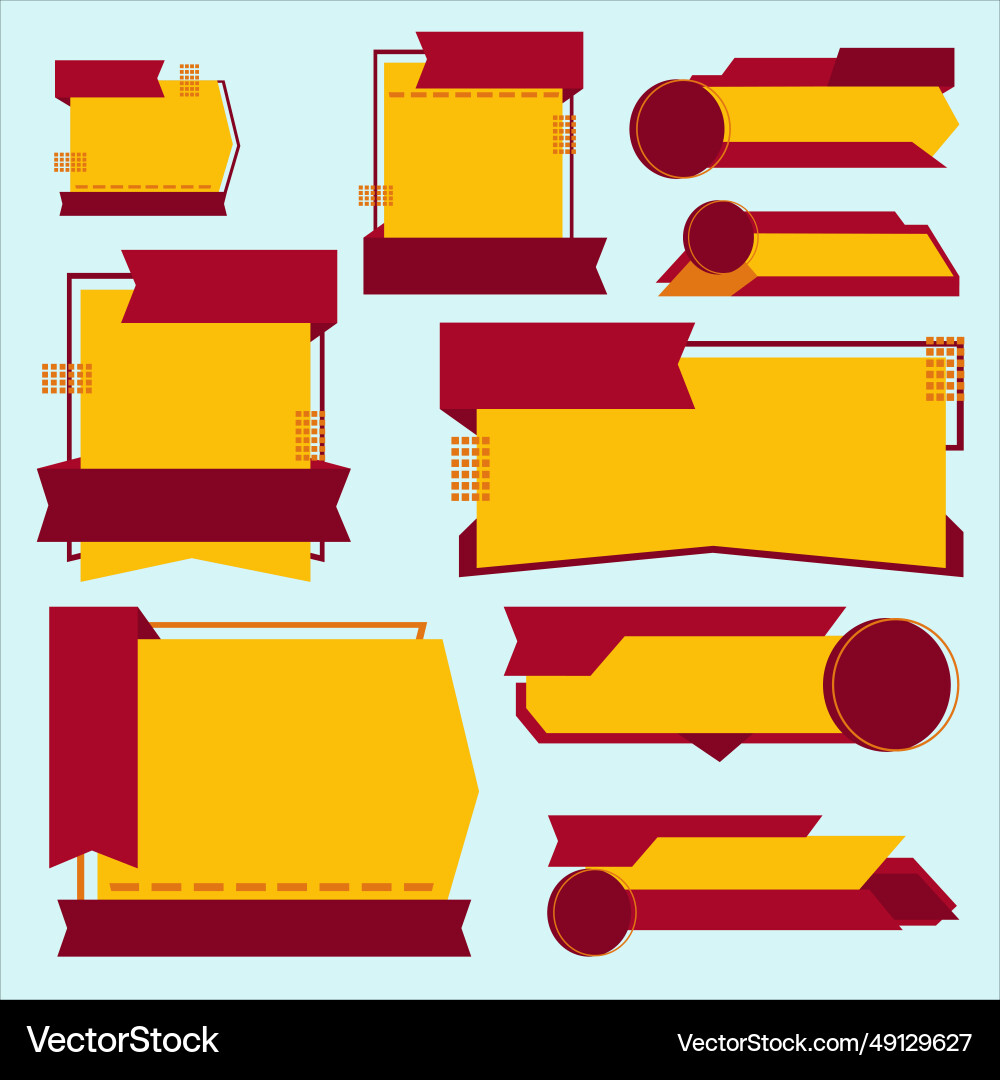 Set of red modern shape Set of red modern shape vector image