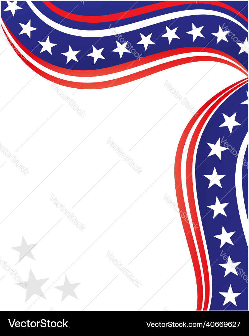 Usa flag symbols wave pattern background frame Usa flag symbols wave pattern background frame vector image