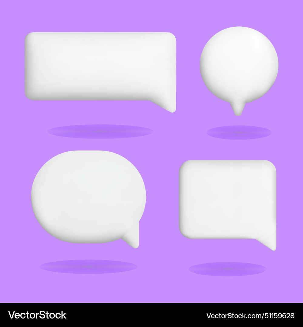 3d speech bubble icons set 3d speech bubble icons set vector image
