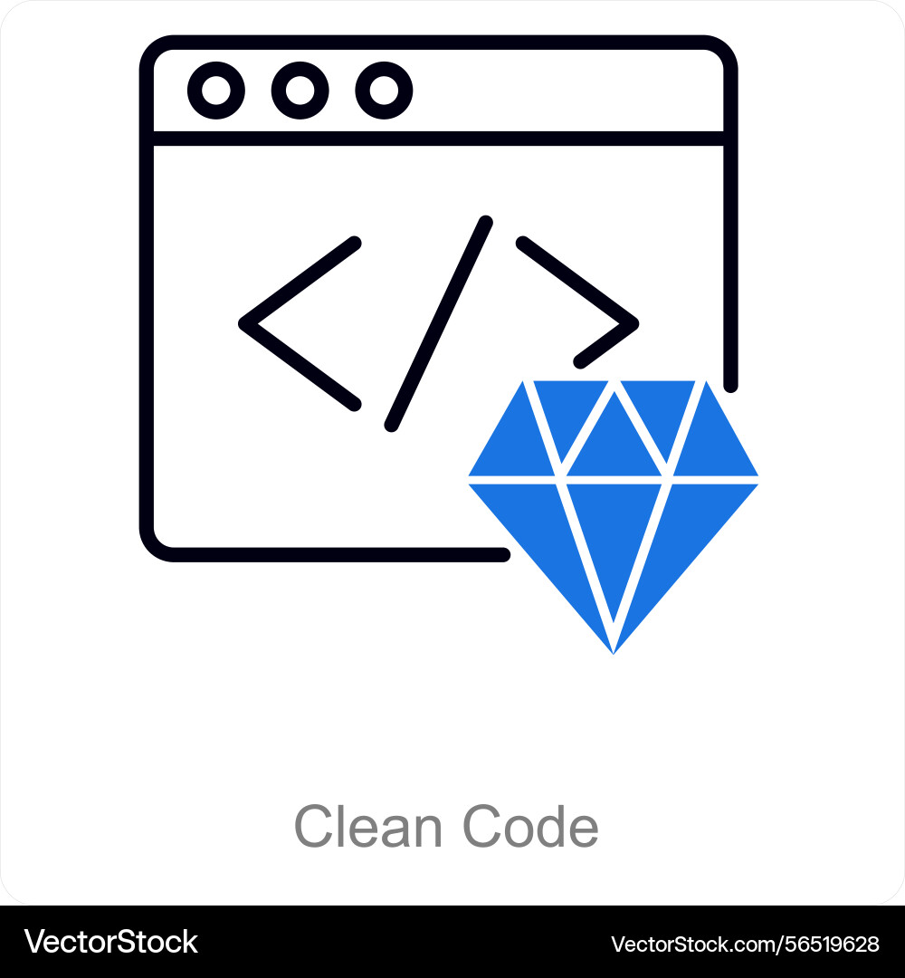 Clean code and technology icon concept vector image
