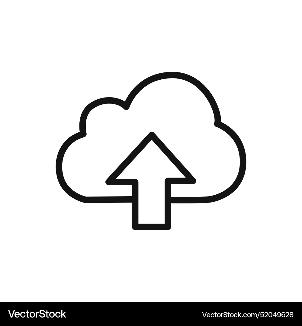 Cloud upload icon linear graphics sign vector image