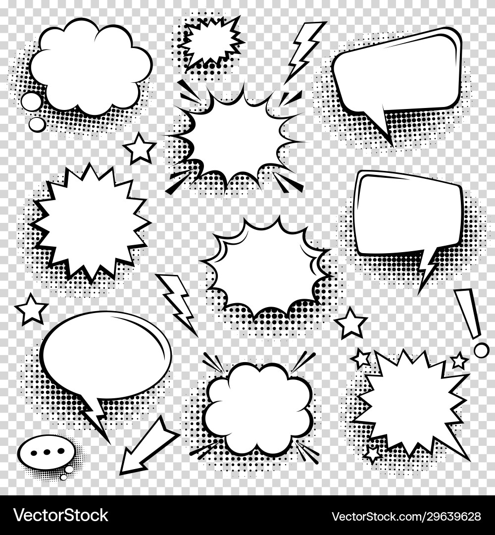 Collection empty comic speech bubbles Collection empty comic speech bubbles vector image