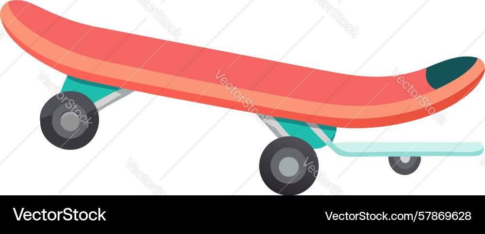 Dynamic red skateboard design generative ai Vector Image
