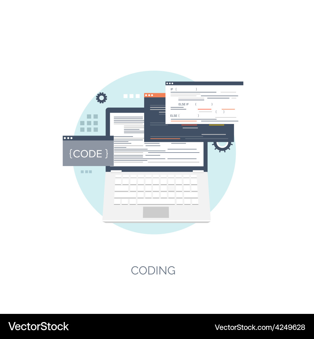 Flat computing background vector image