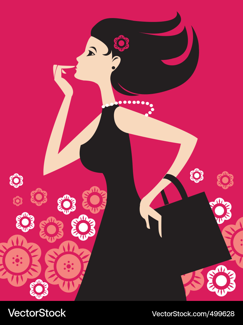 Glamourös Shopping Girl Vektorbild