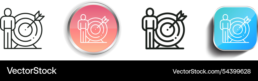 Goal icon thin linear regular and button style Goal icon thin linear regular and button style Vector Image
