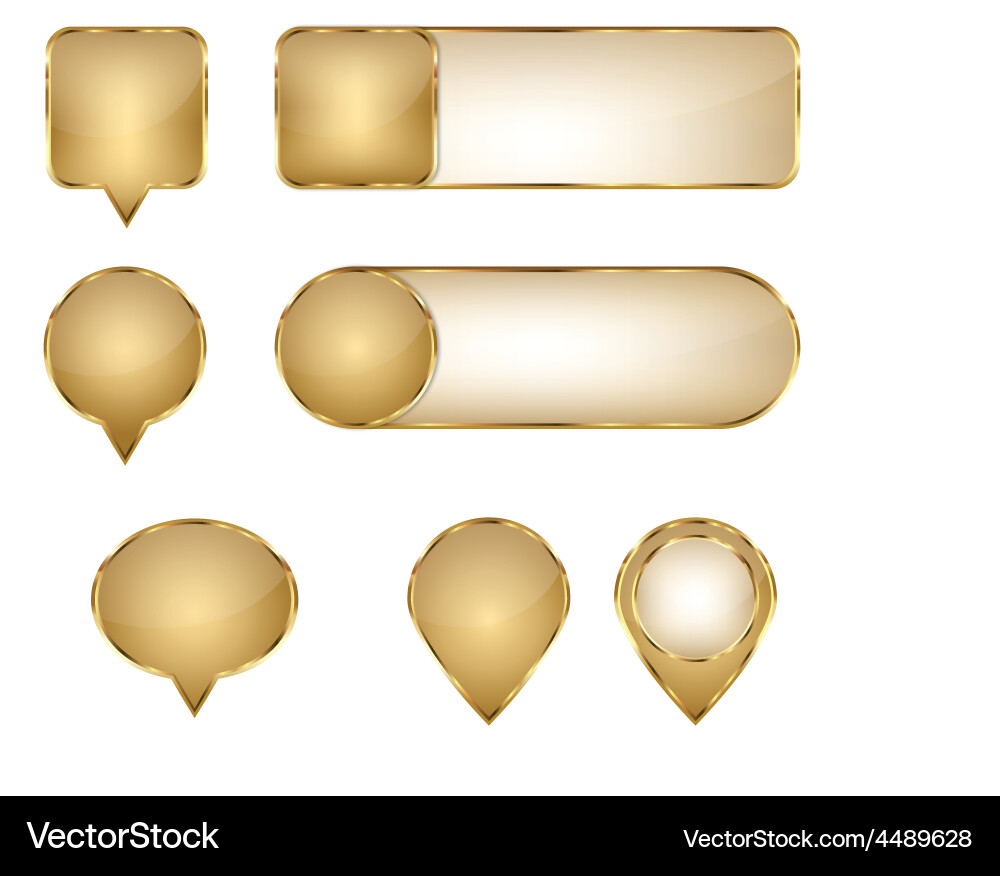 Golden Pins and Slider Buttons Vector Image