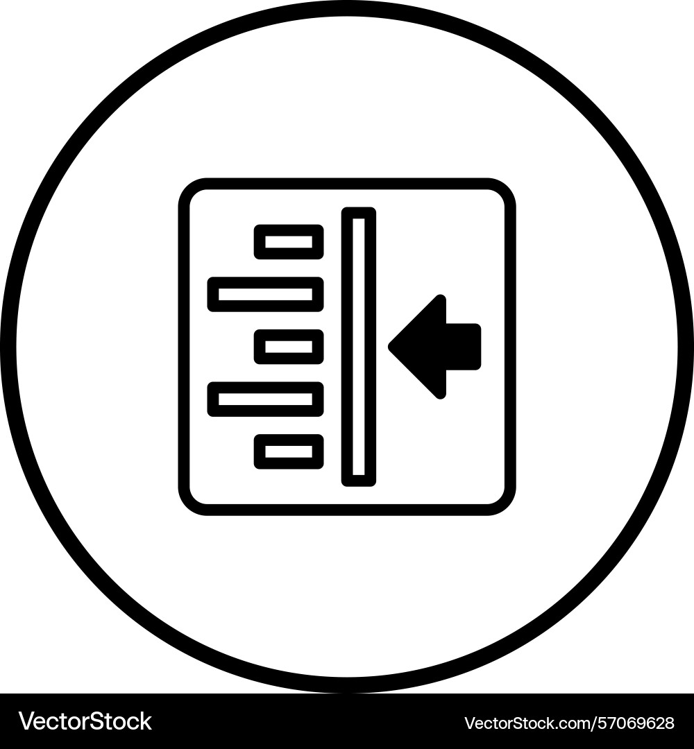 Icon design of text alignment with push left Icon design of text alignment with push left Vector Image