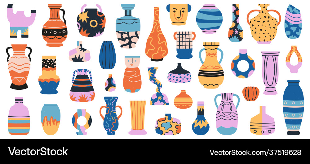Keramikvasen Porzellanvase minimalistisch Keramikvasen Porzellanvase minimalistisch vektorbild