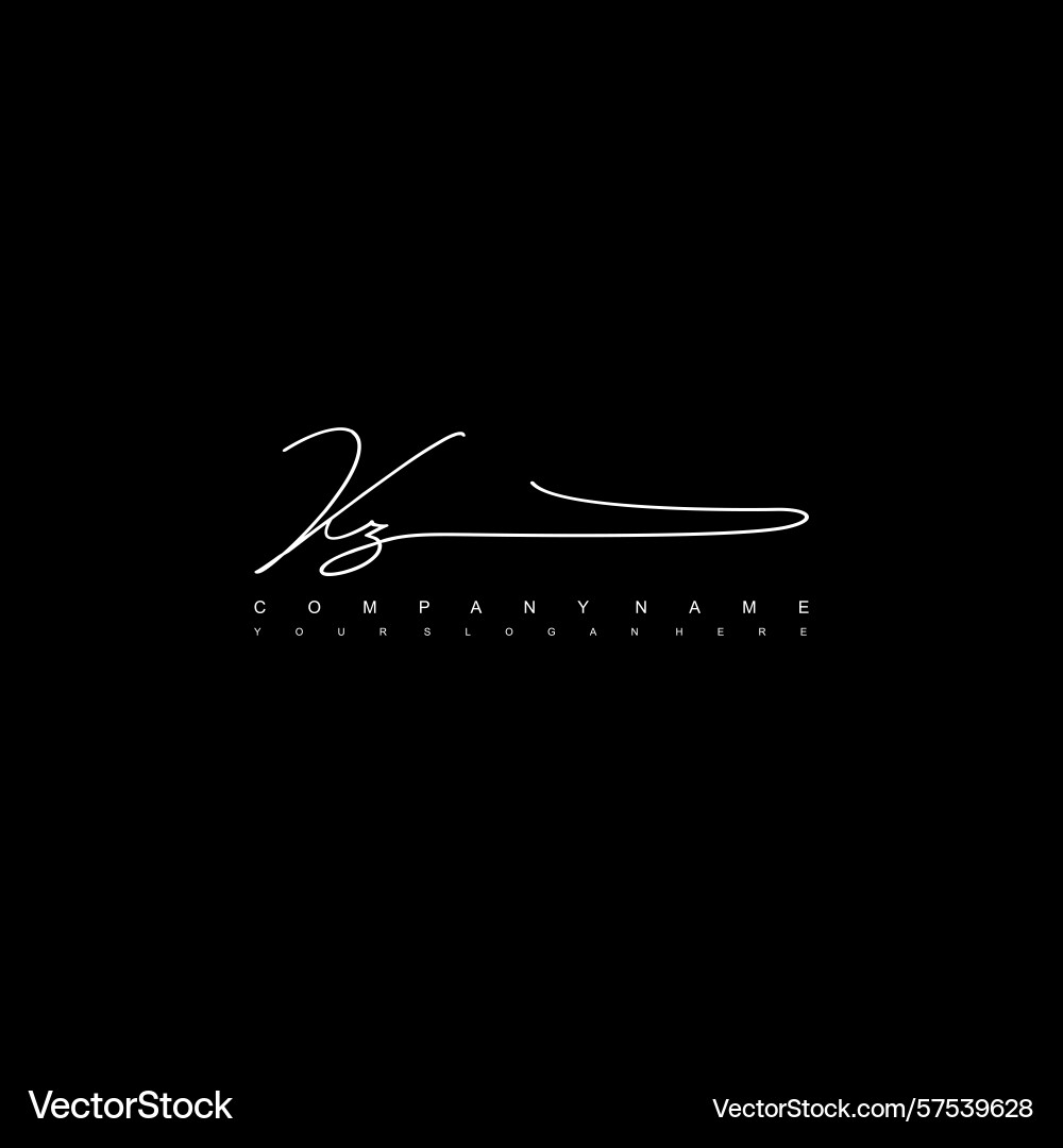 Minimal signature logo design with vz initials Minimal signature logo design with vz initials Vector Image