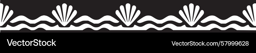 Ocean Wave Border - Linear Pattern Vector Image