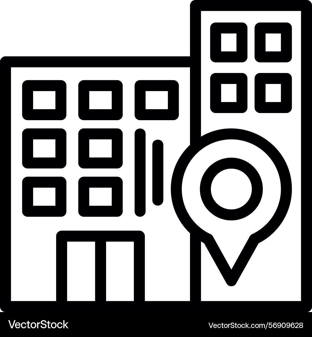Office building linear style icon design vector image