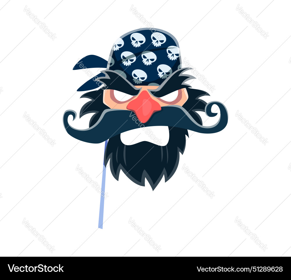 Pirate carnival and photo booth mask corsair face Pirate carnival and photo booth mask corsair face Vector Image