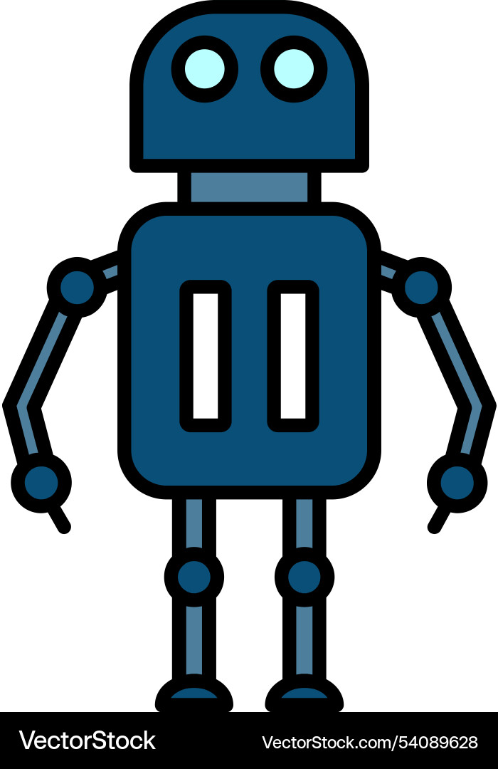Robot line filled icon design Vector Image