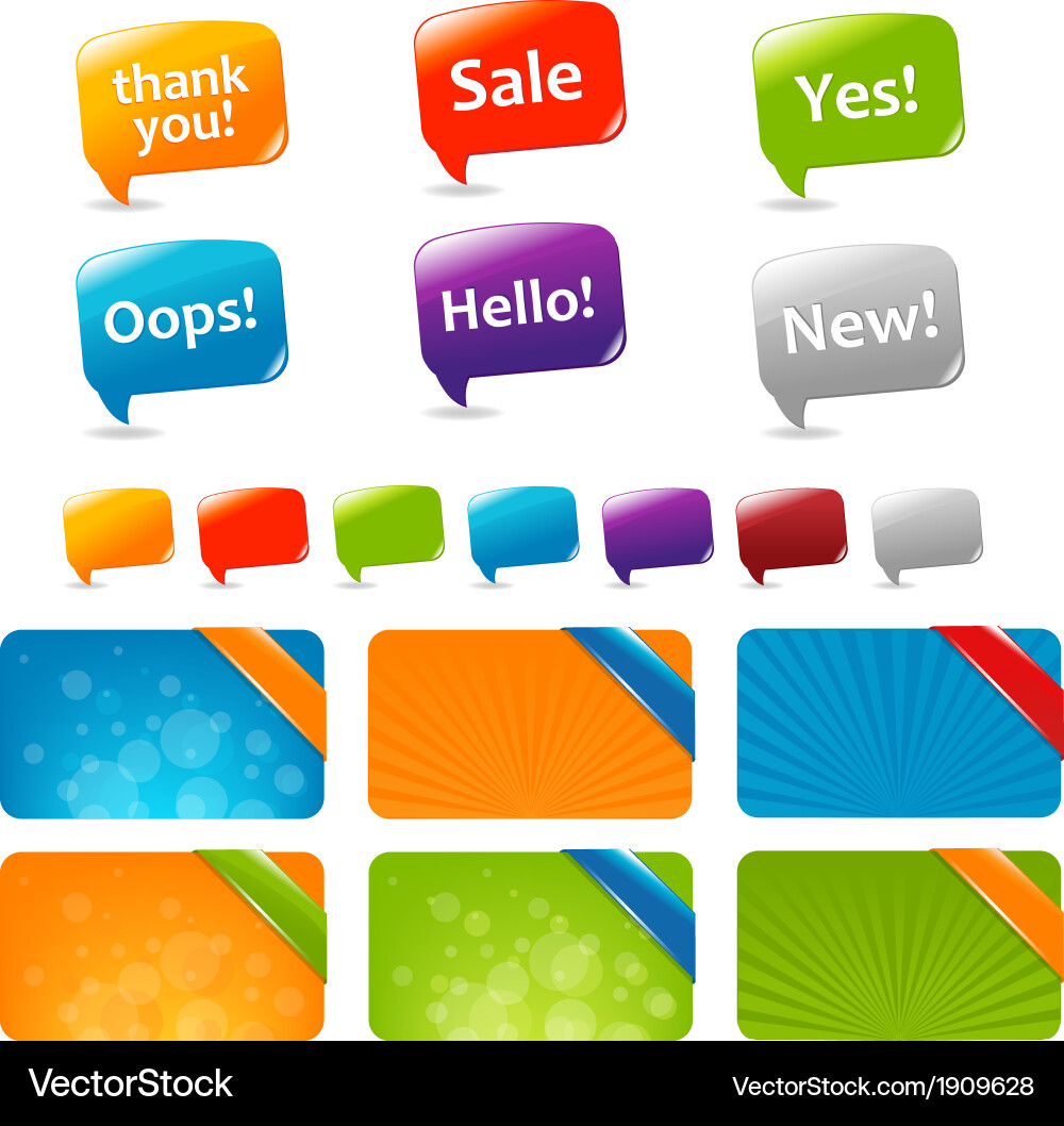 Web text boxes and speech bubbles vector image