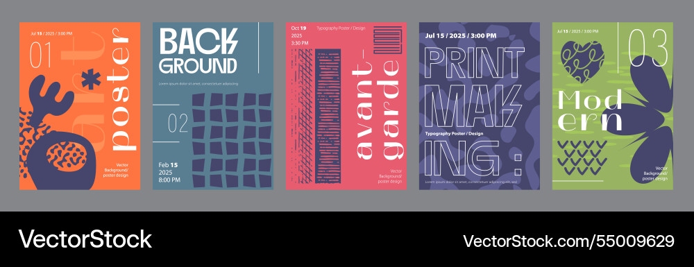 Abstract cover typography template posters Abstract cover typography template posters vector image