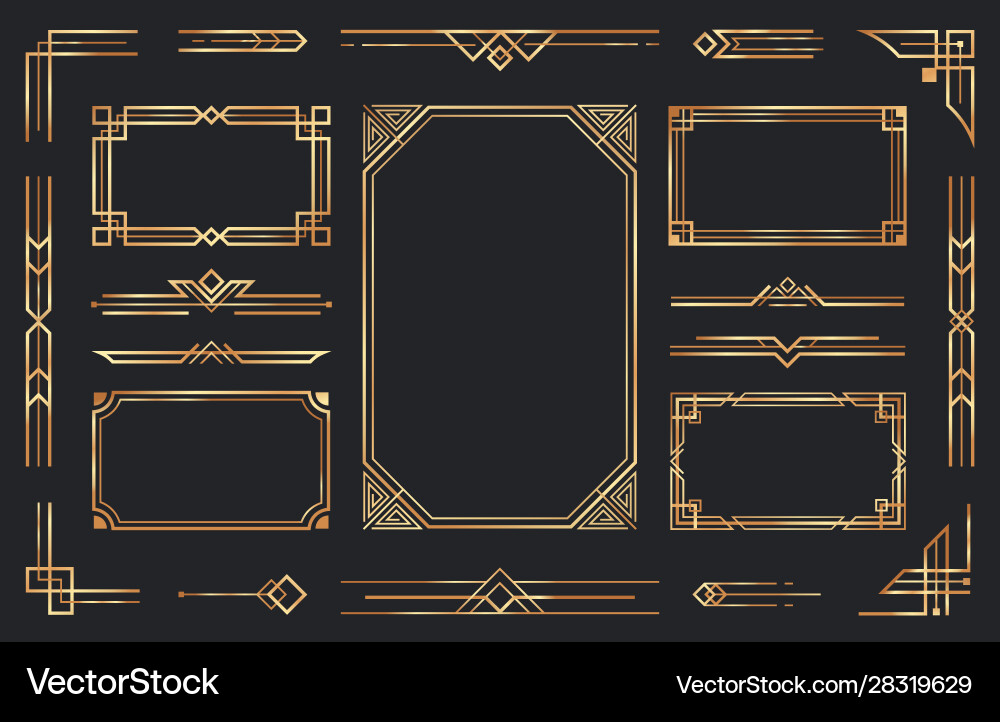 Art Deco Golden Ornaments Vector Image