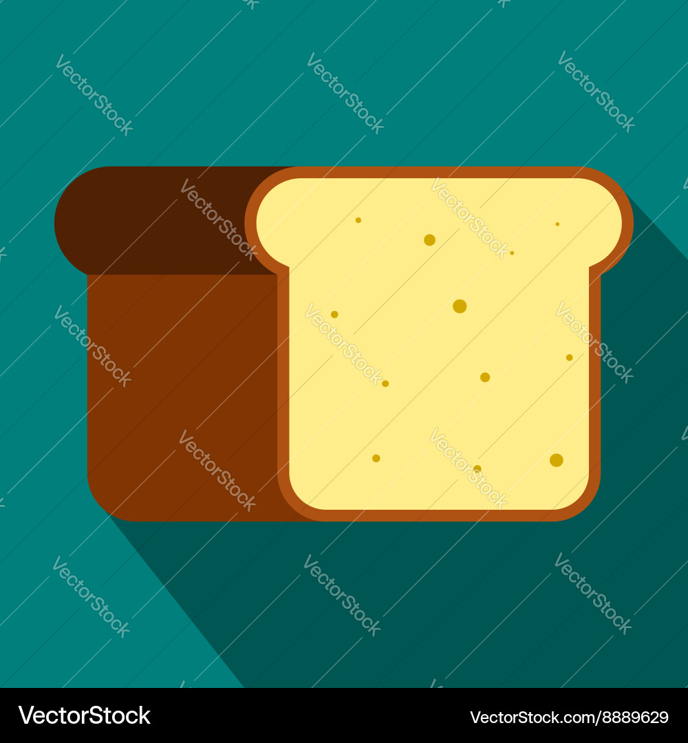 Bread icon in flat style Vector Image