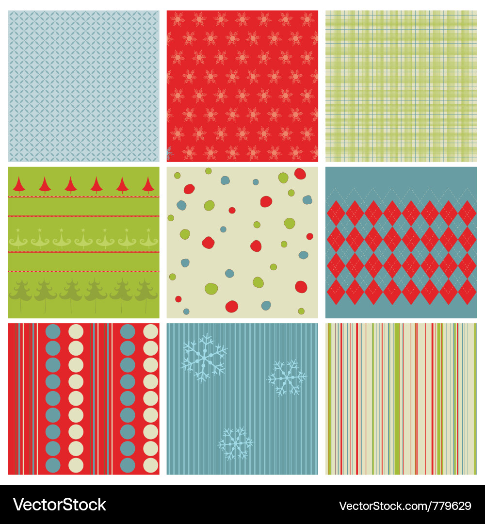 Christmas Seamless Patterns vector image