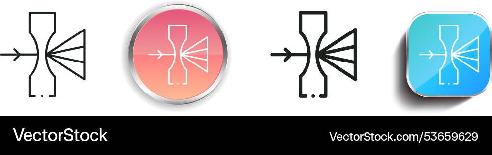 Dispersion icon thin linear regular and button Dispersion icon thin linear regular and button vector image