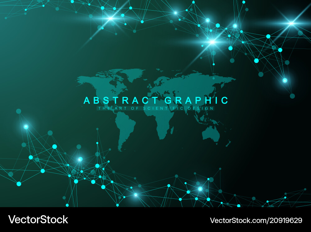 Geometric abstract background with connected line vector image