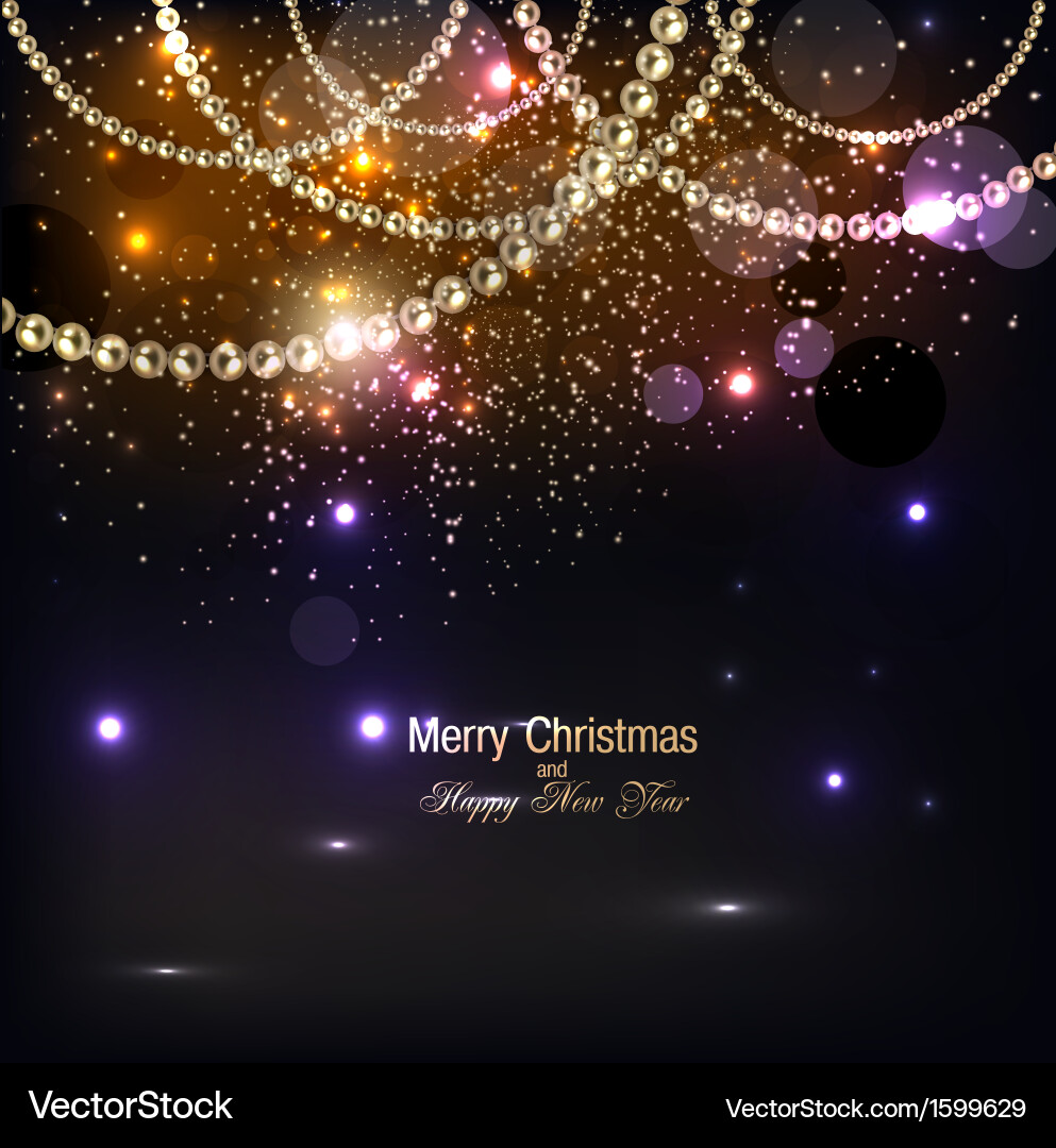 Golden Christmas Garland Hintergrund Vektorbild