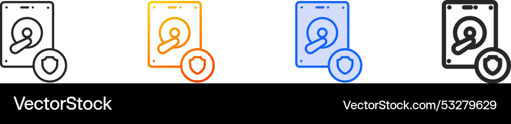Hard disk iconthin linear gradient blue stroke Hard disk iconthin linear gradient blue stroke vector image
