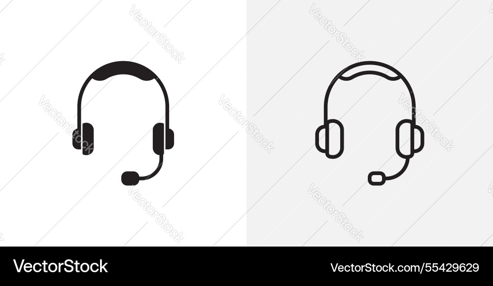 Headset icons pack for apps and ui ux desigs Vector Image
